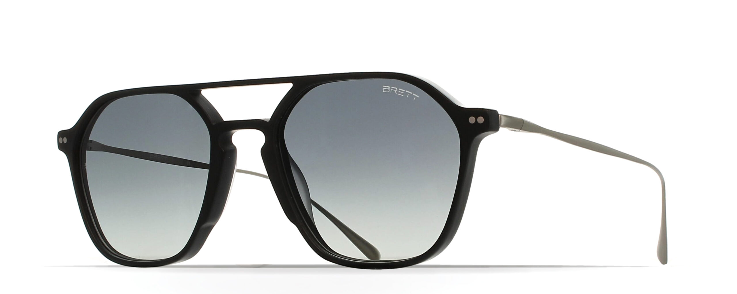 Vic Sun C03 BRETT Eyewear Matte Black Acetate Silver Edelstahl