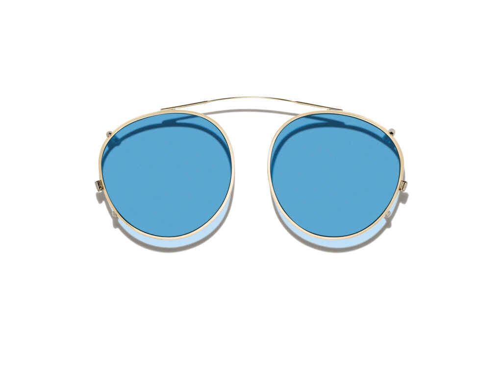 Produktbild von Moscot Zev Clip Gold/Celebrity Blue Lenses