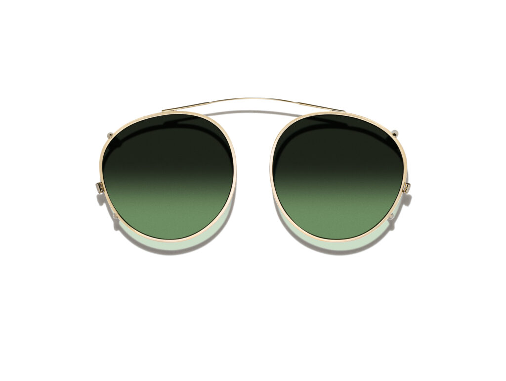 Produktbild von Moscot Zev Clip Gold/Forest Wood Lenses