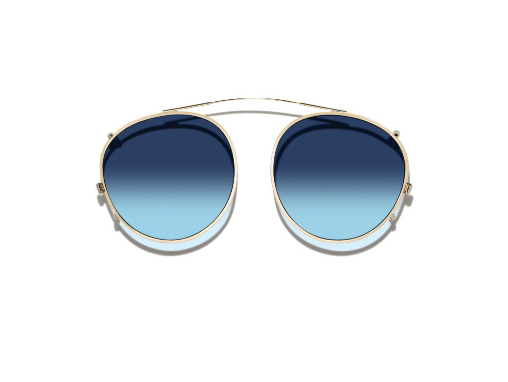 Produktbild von Moscot Zev Clip Gold/Denim Blue Lenses