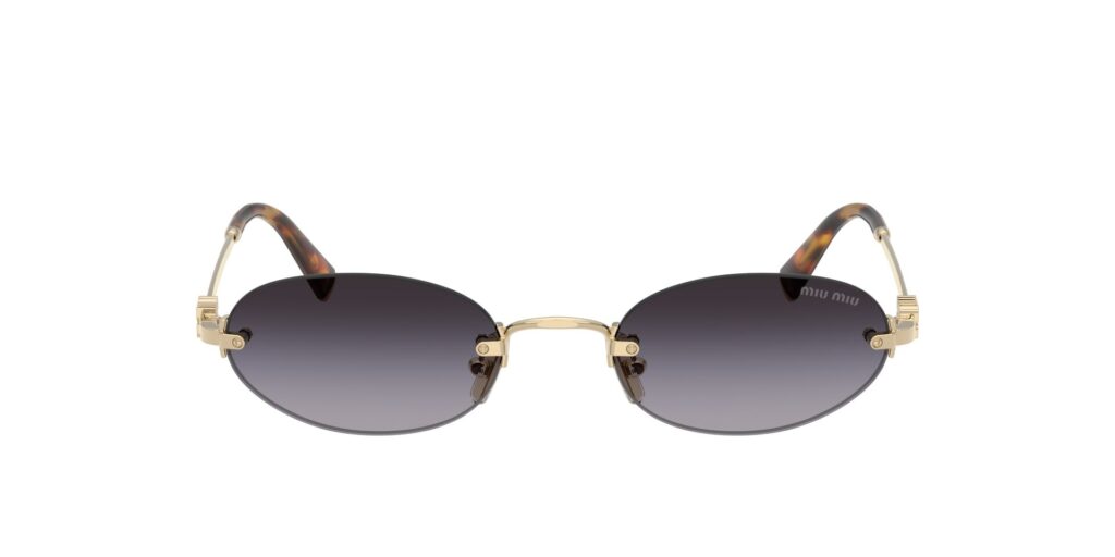 Produktbild von Miu Miu Miu Miu SMUA54 ZVN-5D1 – Sonnenbrille Pale Gold Grey Gradient rahmenlos