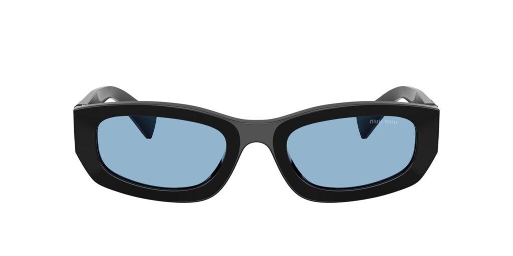 Produktbild von Miu Miu Miu Miu SMUB04 16K-30U – Sonnenbrille Black Light Blue Cat-Eye
